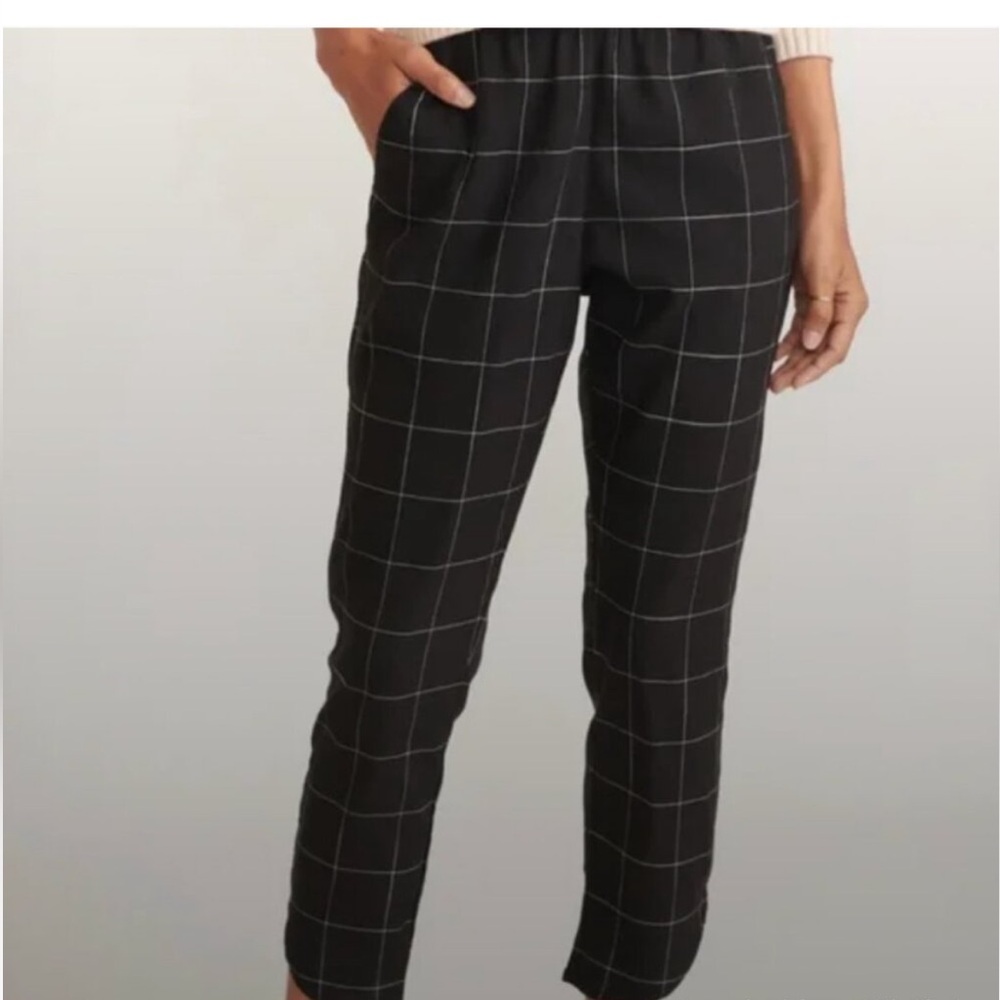 Marine Layer XS The Allison Pant in Black Windowpane